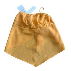 Zara Women's Small Yellow Summer Spagetti Strap Tie Back Tube Top NWT